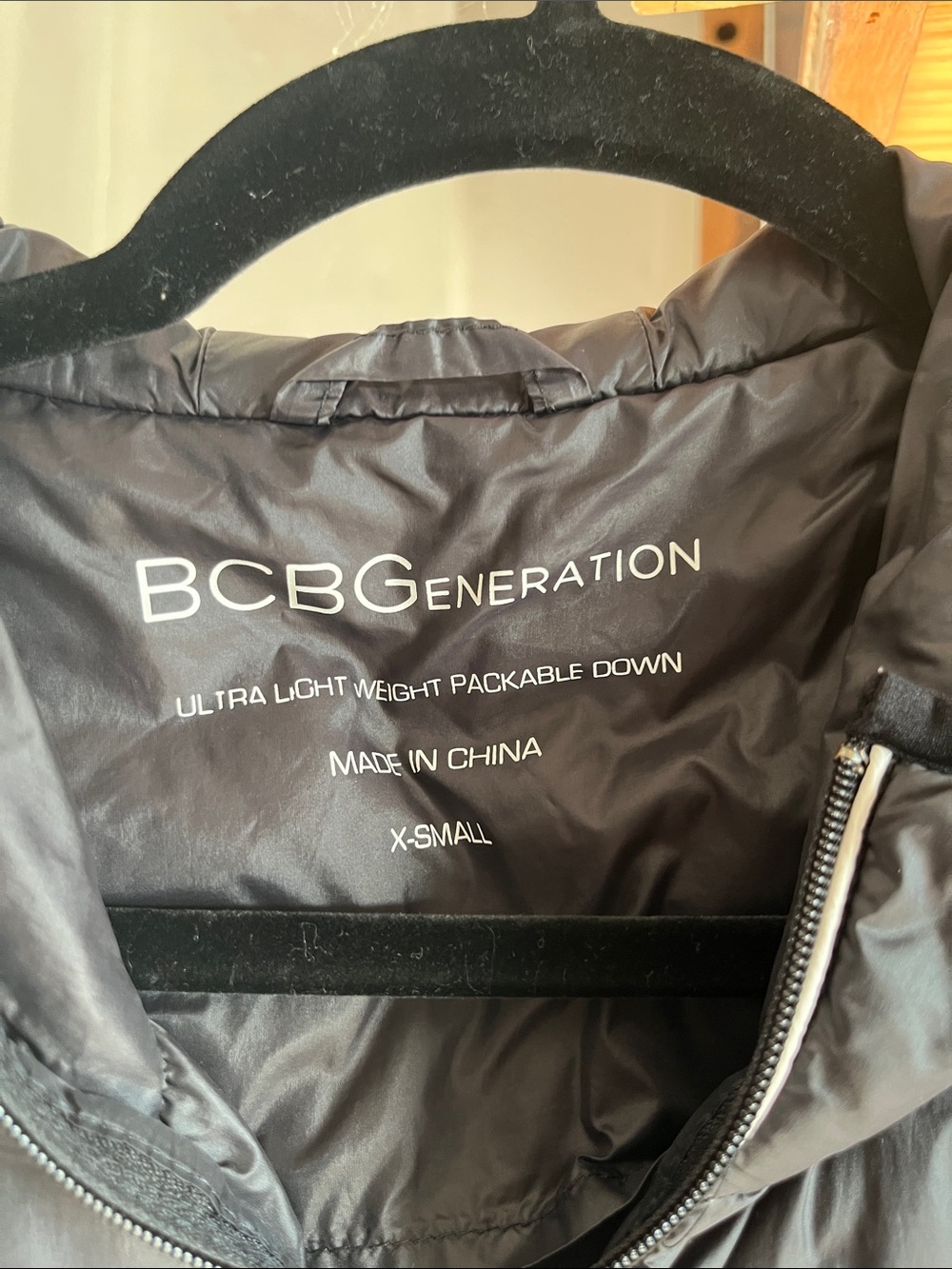 BCBGeneration Black Ultra-Light Packable Puffer Jacket